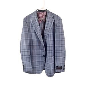 Mens's Zanetti Pure Wool Plaid Blazer (46L) New, never worn